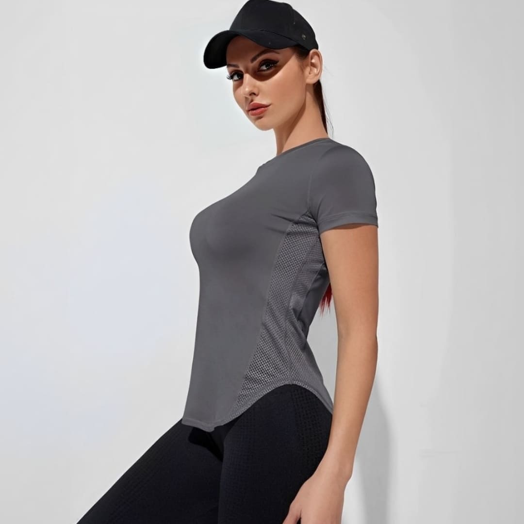 Camiseta Feminina Esportiva Respirável Side Hero, camiseta dry fit, camiseta esportiva, camiseta de corrida, camiseta de treinar, camiseta respirável, camiseta confortável, camiseta de treino