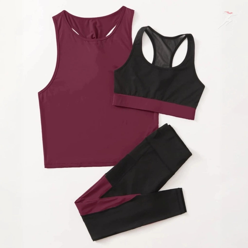 BellaBody, Conjunto Feminino Esportivo 3 peças Princess, conjunto feminino para academia, conjunto top e legging, roupa para treinar, conjunto de treino, conjunto esportivo confortável, legging + top, top feminino, top de treinar, top de academia, conjunto feminino para corrida, conjunto para corrida de rua, roupa para corrida, roupa para diminuir o pace, bellabody, bellabody.com.br