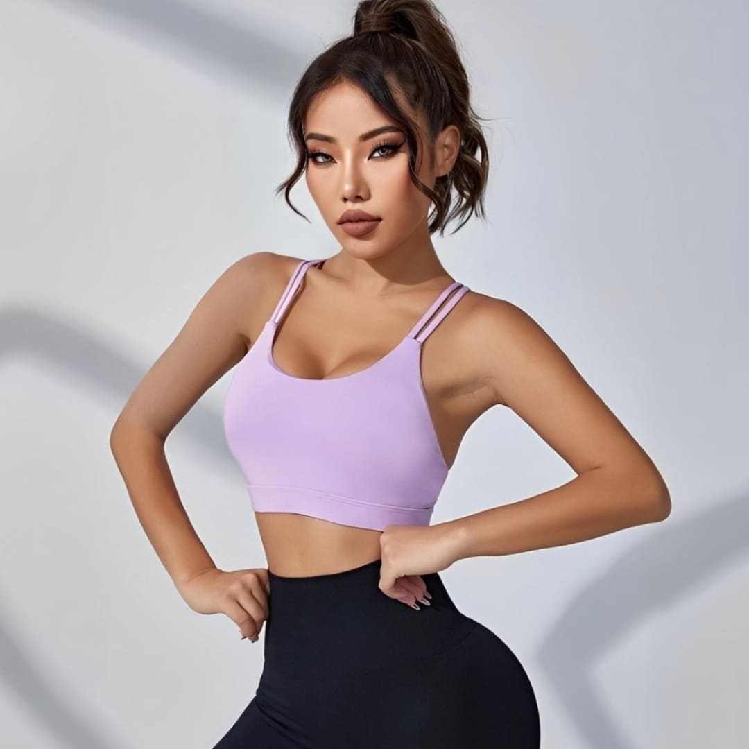 Top Esportivo Feminino Costas Nuas Autumn, top feminino, top de academia, top de treinar, top para corrida, top sem costura, top confortável, top de alta elasticidade, top para mulheres, top de corrida