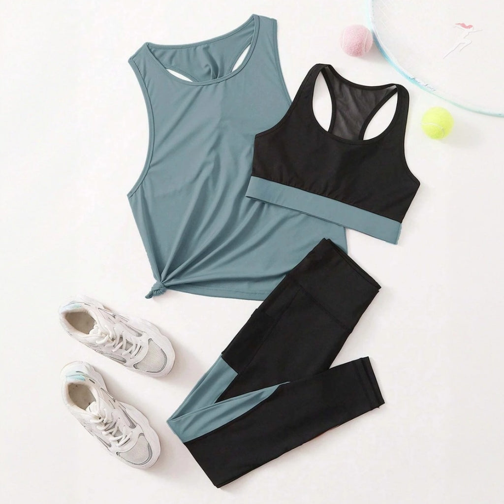 BellaBody, Conjunto Feminino Esportivo 3 peças Princess, conjunto feminino para academia, conjunto top e legging, roupa para treinar, conjunto de treino, conjunto esportivo confortável, legging + top, top feminino, top de treinar, top de academia, conjunto feminino para corrida, conjunto para corrida de rua, roupa para corrida, roupa para diminuir o pace, bellabody, bellabody.com.br