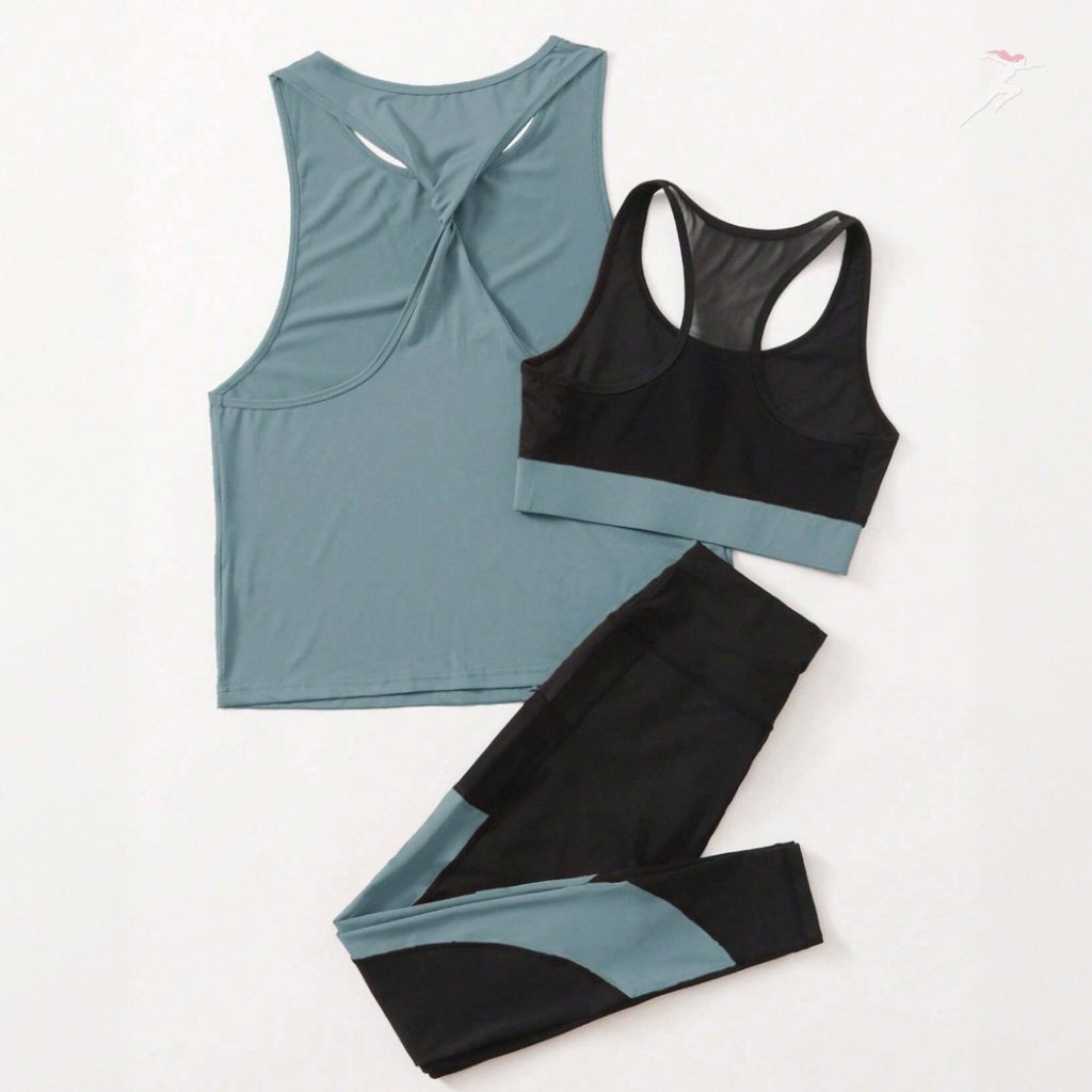BellaBody, Conjunto Feminino Esportivo 3 peças Princess, conjunto feminino para academia, conjunto top e legging, roupa para treinar, conjunto de treino, conjunto esportivo confortável, legging + top, top feminino, top de treinar, top de academia, conjunto feminino para corrida, conjunto para corrida de rua, roupa para corrida, roupa para diminuir o pace, bellabody, bellabody.com.br
