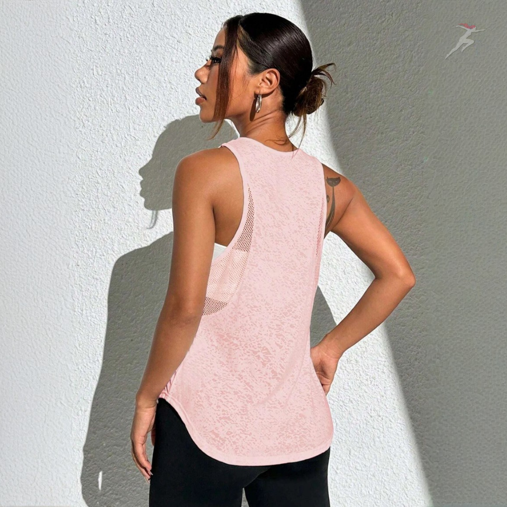 Regata Feminina Esportiva Nerveles, regata fitness, BellaBody, Bella Body, regata esportiva, regata confort, regata de treino, camiseta regata feminina para academia, regata de tecido confortável, regata costas nuas, regata em promoção. bellabody.com.br
