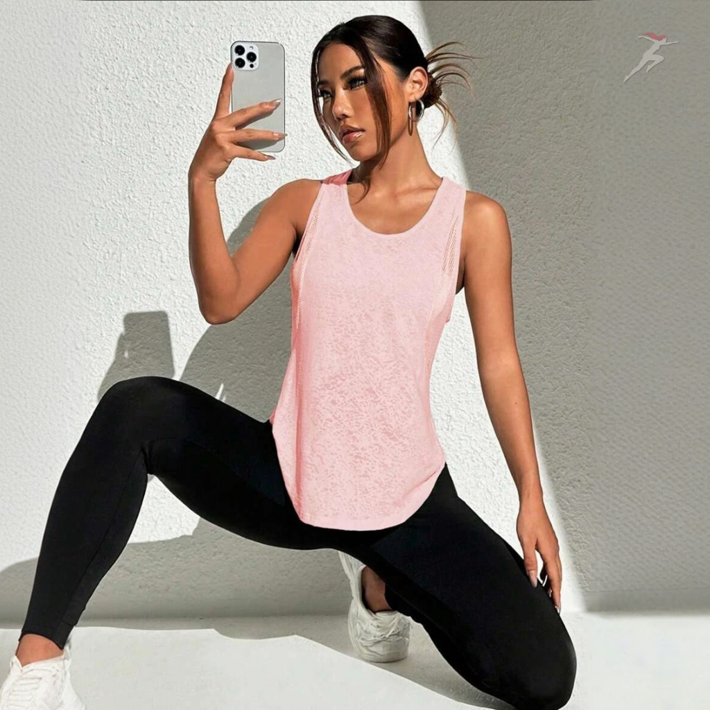 Regata Feminina Esportiva Nerveles, regata fitness, BellaBody, Bella Body, regata esportiva, regata confort, regata de treino, camiseta regata feminina para academia, regata de tecido confortável, regata costas nuas, regata em promoção. bellabody.com.br