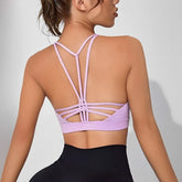 Top Esportivo Feminino Costas Nuas Autumn, top feminino, top de academia, top de treinar, top para corrida, top sem costura, top confortável, top de alta elasticidade, top para mulheres, top de corrida
