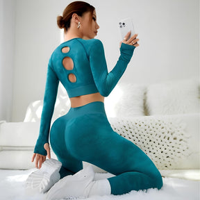 Conjunto Esportiva De Alta Elasticidade Com Furos Holes
