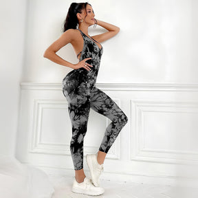 Macacão Yoga Trendy Tie Dye Sem Encosto Fashion