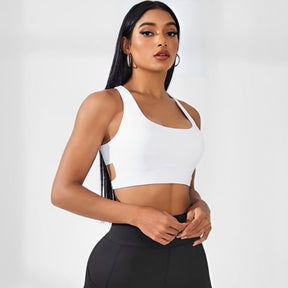 Top Feminino Esportivo Vazado Clavier Trainer, top feminino, top de academia, top de treinar, top para corrida, top sem costura, top confortável, top de alta elasticidade, top para mulheres, top de corrida
