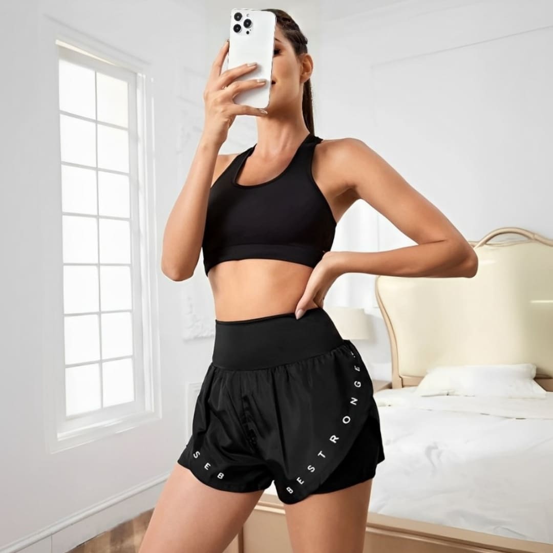 Short Feminino Esportivo Run Best Stronger, Short esportivo, Short de academia, Short de treinar, Short confortável, Short em cintura alta, Short de corrida, short com forro, short forrado, short feminino com aquecedor, short para baixar o pace, short de correr