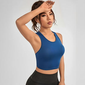 Top Esportivo Feminino Vazado Knot Back, top feminino, top de academia, top de treinar, top para corrida, top sem costura, top confortável, top de alta elasticidade, top para mulheres